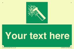 Custom sign safe condition emergency hammer